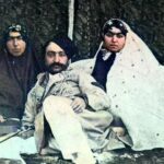 عکس؛ سفر به تاریخ؛ زنان ناصرالدین شاه در کنار حوض و فوّاره حیاط اندرونی